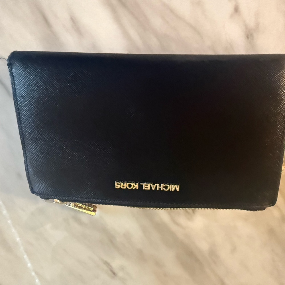 Michael Kors Black Wallet with Gold Accents